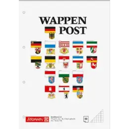 Briefblock Brunnen 10-52738 1052738 Wappen-Post A4 kariert 50 Blatt 4-fach gelocht, Pack 10 Stk