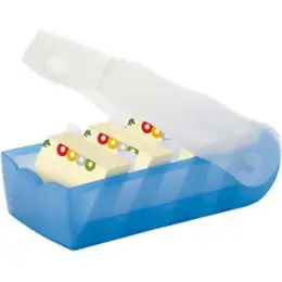 Karteibox HAN 997-643 Croco A7-quer, blau-transluzent, inkl. 5 Stützen und 100 Karten