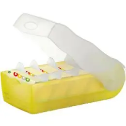 Karteibox HAN 997-653 Croco A7-quer, gelb-transluzent, inkl. 5 Stützen und 100 Karten