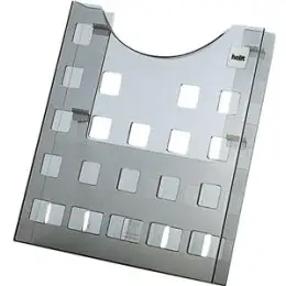 Prospekthalter Helit H6102508 grid A4 grau-transparent Wand-/Tischmontage
