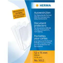 Ausweishüllen Herma 5012 52x75mm, für Format A8, Pack 625 Stk
