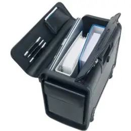 Pilotenkoffer Alassio 92301 Silvana Lederimitat, schwarz, Laptopfach