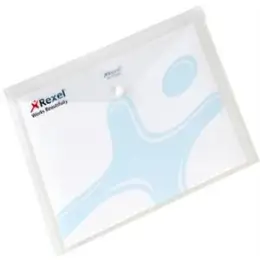 Dokumententasche Rexel 16129WH Active Folder A4, Kunststoff (PP), transparent, weiß, Pack 5 Stk