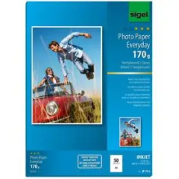 Fotopapier Sigel IP714 A4 170g hochglänzend weiß Everyday-Plus, Pack 50 Blatt