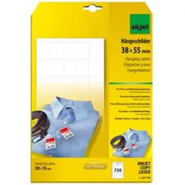 Hängeschilder Sigel LP716 38x55mm weiß 200g für Preis-/Warenauszeichnung, Pack 750 Stk