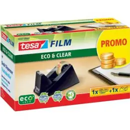 Tischabroller Tesa 59327-00000 tesafilm Eco & Clear Kunststoff, schwarz, 19mmx33m, inkl. 1 Rolle Tesafilm 15 mm x 10 m