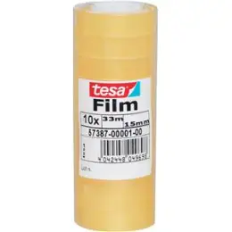Klebefilm Tesa 57387-00001-00 tesafilm 15mm x 33m Standard-film transparent, Pack 10 Rollen