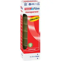 Klebefilm Tesa 57404-00002-02 tesafilm 19mm x 10m, PP-Folie, transparent, Pack 8 Rollen