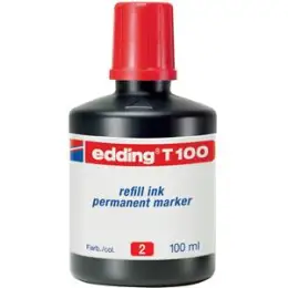 Permanentmarker-Nachfülltusche Edding T100 4-T100002 rot, für permanente Edding Marker, Flasche 100ml