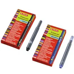 Tintenpatrone Herlitz 10412070 blau Universal, für Lamy/Pelikan, Pack 6 x 2x5 Stk