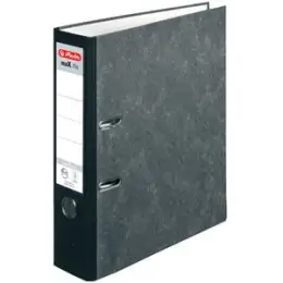 Ordner Herlitz 10900256 maX.file nature pocket A4, 80mm, Pappe/Wolkenmarmor, Wechselfenster, schwarz