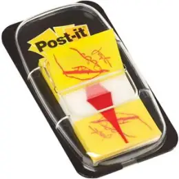 Haftstreifen Post-it 680-31 Index 25,4 x 43,2 mm, Symbol Unterschrift, Spender 50 Stk