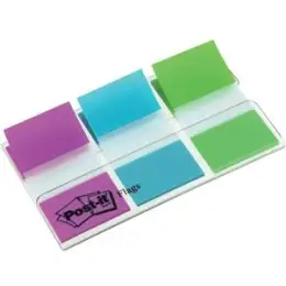 Haftstreifen Post-it 680PBGEU Index 25,4 x 43,2 mm, sortiert, im Etui-Spender lila, blau, grün