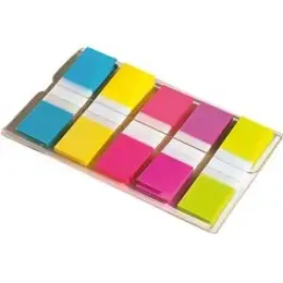 Haftstreifen Post-it 6835CBEU Index Mini 11,9 x 43,2 mm, sortiert, 5 Leuchtfarben, Pack 5x20 Stk