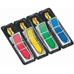Haftstreifen Post-it 684-ARR3 Index Pfeile 11,9 x 43,2 mm, Pfeile, Grundfarben, Pack 4 Spender je 24 Stk