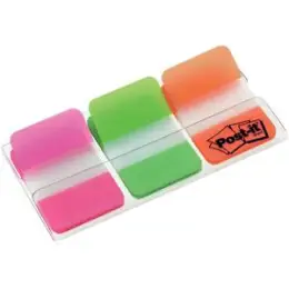 Haftstreifen Post-it 686-PGO Index Strong 25,4 x 38 mm, je 22 x pink, grün, orange