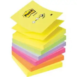 Haftnotiz Post-it R-330-NR Z-Notes 76 x 76 mm, Block mit 100 Blatt, 6 Neon-Farben sortiert, Pack 6 Blöcke