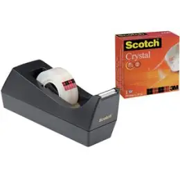 Klebefilm-Tischabroller Scotch 83980 C38 schwarz, Vorteilspack inkl.1 Rolle Klebeband 19mmx10m