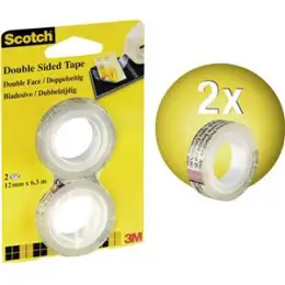 Klebeband Scotch 6651263 136-1263R2 12mmx6,3m doppelseitig, Pack 2 Rollen
