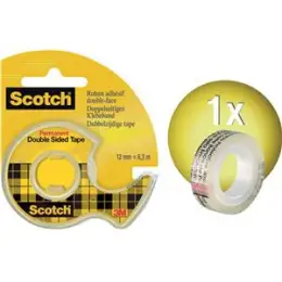 Klebeband Scotch 665H1263 12mmx6,3m doppelseitig im Handabroller 136D, nachfüllbar