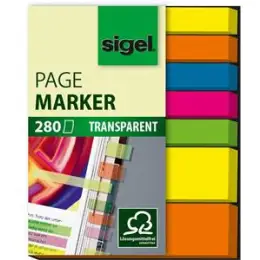 Haftmarker Sigel HN616 50 x 63 mm, 5 Farben, (5xMicro + 2xMini), Pack 10 x 7 Blöcke je 40 Blatt/280 Stk