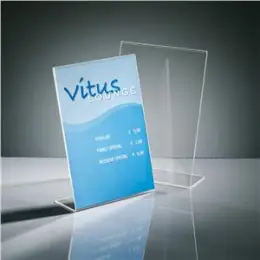 Tischaufsteller Sigel TA210 A4-hoch schräg Acryl glasklar