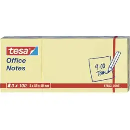 Haftnotiz Tesa 57653-00001-05 Office Notes 50 x 40 mm, Block mit 100 Blatt, gelb, Pack 3 Blöcke
