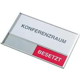 Konferenzraumschild Frei/Besetzt Ultradex 314077 Aluminium eloxiert, Frei (grün) / Besetzt (rot)