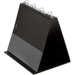 Tischflipchart Veloflex 4101080 A4-quer, kartonverstärkte PVC-Folie, schwarz, mit 10 Prospekthüllen