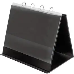 Tischflipchart Veloflex 4132280 A3-quer, kartonverstärkte PVC-Folie, 10 Hüllen, schwarz