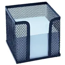 Zettelbox Wedo 65701 65 701 Office 10 x 10 cm, Drahtmetall, schwarz, inkl.700 weiße Einlegeblätter 9x9cm