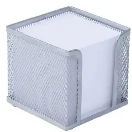Zettelbox Wedo 65754 65 754 Office 10 x 10 cm, Drahtmetall, silber, inkl.700 weiße Einlegeblätter 9x9cm