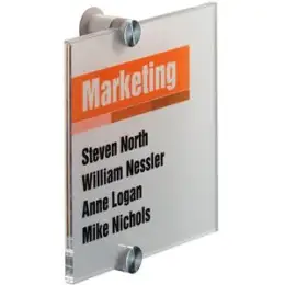 Türschild Durable 4822-19 482219 Crystal Sign 148 x 148 mm, transparent, mit 2 beschriftbaren Folienschildern