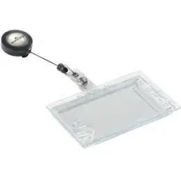 Ausweiskartenhalter Durable 8224-19 822419 54x85mm 2Karten Aufrollmechanismus, Pack 10 Stk