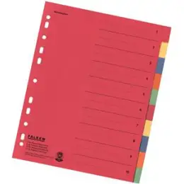 Register Falken 80086390 A4 10-teilig Karton/Pappe Überbreite, mit farbige Taben