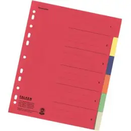 Register Falken 80001993 A4 6-teilig Karton Überbreite, farbige Taben