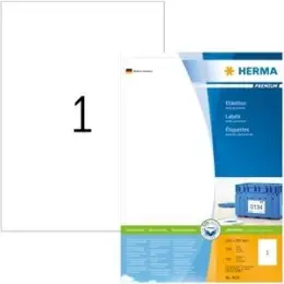 Etiketten Herma 4631 Premium 210 x 297 mm weiß, selbstklebend, Inkjet Laser Kopierer, Pack 200 Stk/200 Blatt