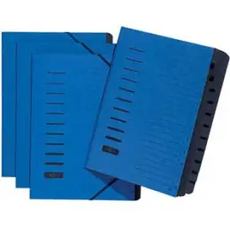 Ordnungsmappe Pagna 24122-02 A4, 12-Fächer, Pressspan-Einband, Eckspanngummi, blau