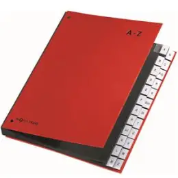 Pultordner Pagna 24249-01 Color A4, 24 Fächer, A-Z, Karton/laminiertes Papier, PP-Tabe, rot