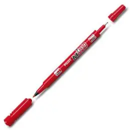 Filzschreiber Pilot SCA-TM-R-BG 4045702 Twin Marker Begreen, SCA-TM-BG mit 2 Spitzen, permanent, Schreibfarbe:rot