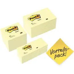 Haftnotiz Post-it 654655P Notes Promo-Pack 6x654 gelb 6x655 gelb + 12x653 gelb GRATIS