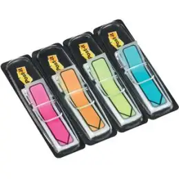 Haftstreifen Post-it 684-ARR4 Index Pfeile 11,9 x 43,2 mm, Pfeile, Leuchtfarben, Pack 4 Spender je 24 Stk