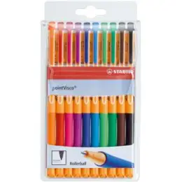 Tintenroller Stabilo 1099/10 pointVisco 0,5mm, Metallspitze, mit Kappe, 10er-Etui