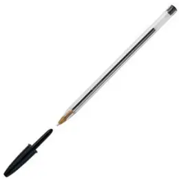 Kugelschreiber Bic 8373639 Cristal Original 0,4mm (M), mit Kappe, dokumentenecht, schwarz, Pack 50 Stk