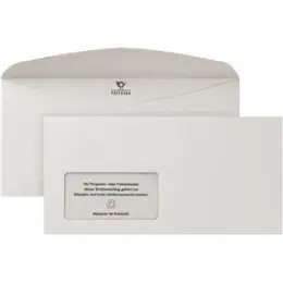 Briefumschlag Posthorn 02526481 C6/5 (114 x 229 mm), mit Fenster, Nassklebung, ISK, grau, Recycling, 80g, Pack 1000 Stk