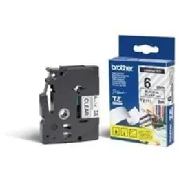 Schriftband-Kassette Brother TZe-111 schwarz auf transparent 6mm/8m laminiert