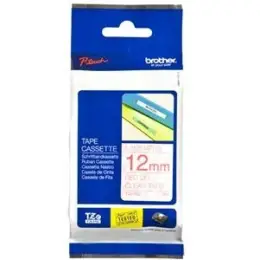 Schriftband-Kassette Brother TZe-132 rot auf transparent 12mm/8m laminiert