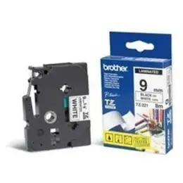 Schriftband-Kassette Brother TZe-221 schwarz auf weiß 9mm/8m laminiert