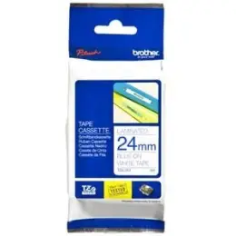 Schriftband-Kassette Brother TZe-253 blau auf weiß 24mm/8m laminiert
