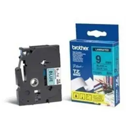 Schriftband-Kassette Brother TZe-521 schwarz auf blau 9mm/8m laminiert
